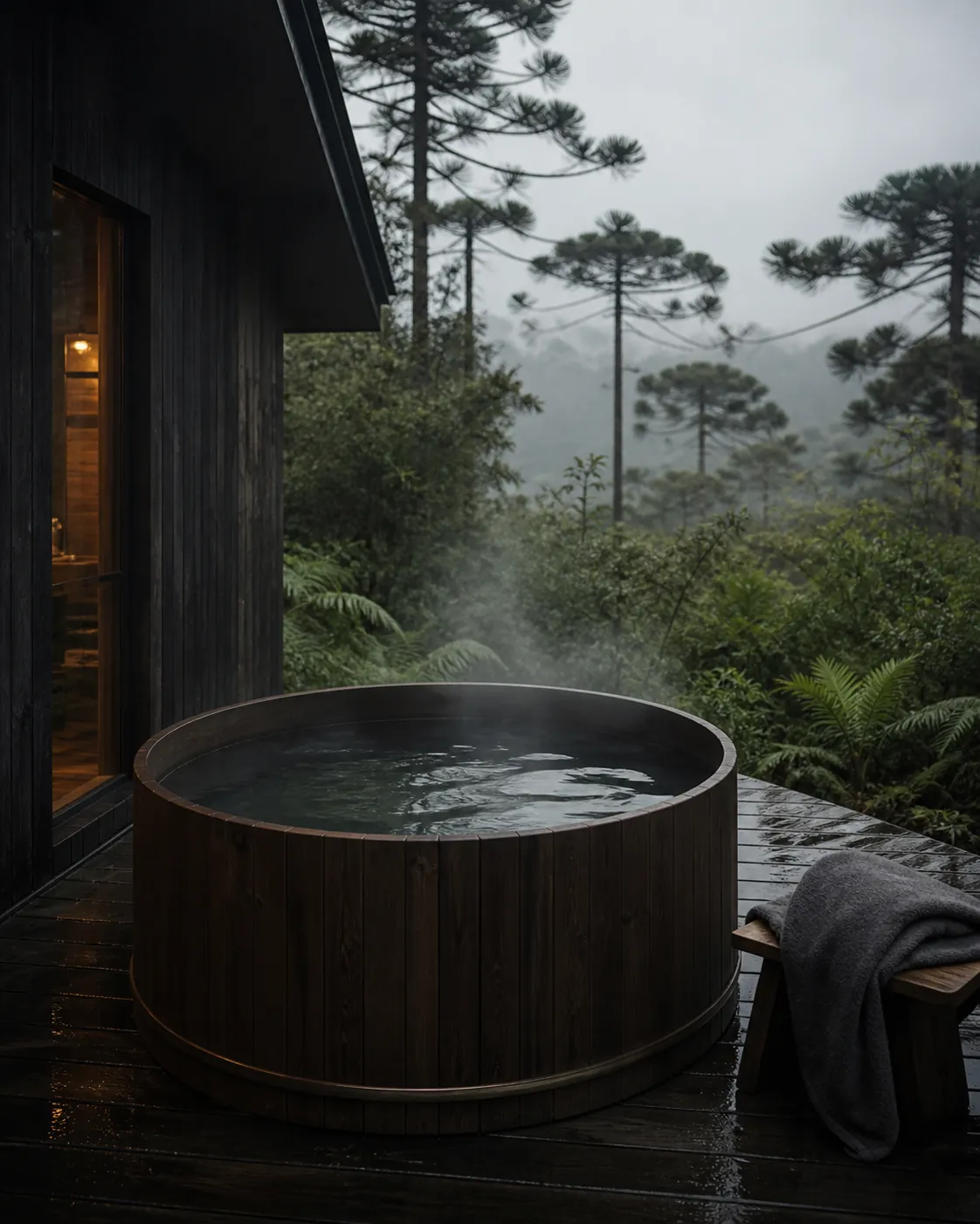 Ofurô Bruma em ambiente externo